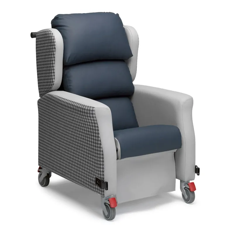 PorterCare1 Large Wheeled Recliner Chair, Leg Support with Wheels & Connecting Straps