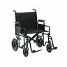Heavy Duty Transit Wheelchair, 22" Seat Width, Black, Solid 