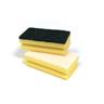 Sponge Scourers, large pad, abrasive 14x9x3.5cm 10pkt  (Yellow/Green)