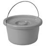 Commode pot - round, handle, lid 10"