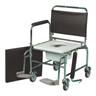 Mobile Commode, Steel, 4 Braked Castors, Drop Arms, Hook On Footrests, Extra Wide 22" Seat, 190kg Capacity