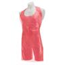 Aprons, disposable, Red, Flat pack, 16 micron, Pkt 100